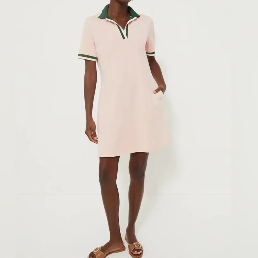 Tuckernuck Pink Dress with Green Collar